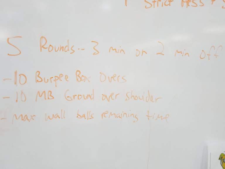 An AMRAP Workout Designed on a White Board