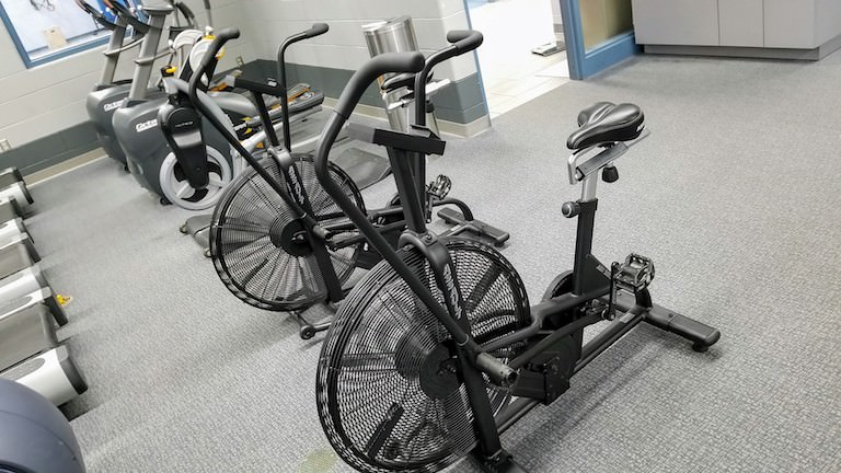 A row of assault bikes