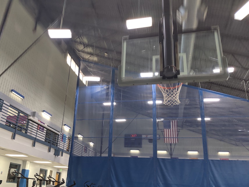 Basketball goal at a YMCA